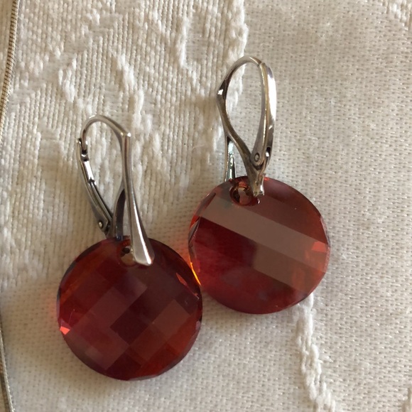 Sterling Silver Crystal Pendant Necklace and Earrings Set - Stamped: 925 ITALY - Picture 7 of 13